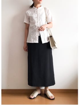「A land（エーランド）のアイテム」を使った、ハマアイさん（レディース・161cm）の夏コーディネート