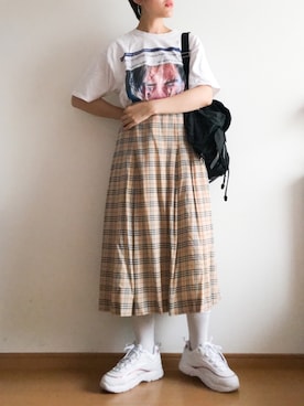 「M.Y.O.B（エム.ワイ.オー.ビー）のアイテム（トップス）」を使った、ハマアイさん（レディース・161cm）の夏コーディネート