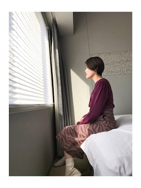 「冬」｜「アイテム（チョーカー）」を使った、ハマアイさん（レディース・161cm）の冬コーディネート