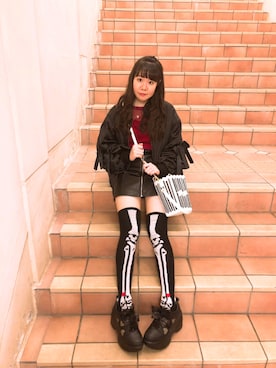 「halloween」｜「アイテム（ブルゾン）」を使った、にぱさん（レディース・160cm）の秋コーディネート