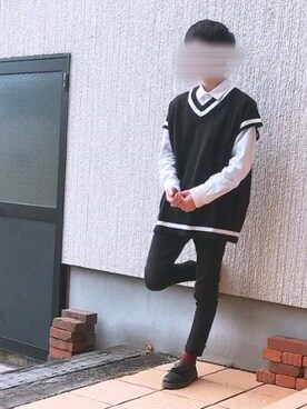 「SVEC（シュベック）のアイテム（ローファー）」を使った、村田さん（メンズ・170cm）の冬コーディネート