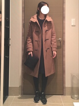 「NANO universe（ナノユニバース）のアイテム（ダッフルコート）」を使った、エーコさん（レディース・161cm）の冬コーディネート