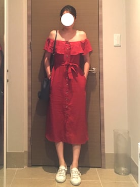 「SPERGA（スペルガ）のアイテム（シューズ）」を使った、エーコさん（レディース・161cm）の夏コーディネート