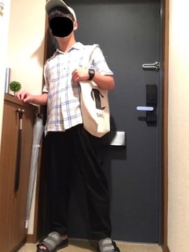 「Champion（チャンピオン）のアイテム（トートバッグ）」を使った、haru _don さん（メンズ・163cm）の夏コーディネート