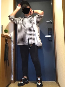 「Champion（チャンピオン）のアイテム（トートバッグ）」を使った、haru _don さん（メンズ・163cm）の夏コーディネート
