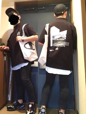 「Champion（チャンピオン）のアイテム（トートバッグ）」を使った、haru _don さん（メンズ・163cm）の夏コーディネート