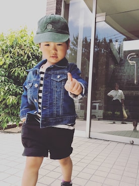 「babygap」｜「アイテム（デニムジャケット）」を使った、senさん（キッズ・100cm）の秋コーディネート