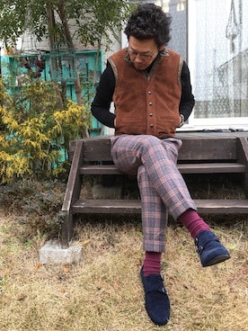 「STRAS BURGO（ストラスブルゴ）のアイテム」を使った、ニックDさん（メンズ・177cm）の冬コーディネート