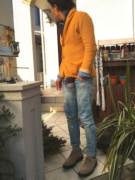 「BOLZONELLA（ボルゾネッラ）のアイテム」を使った、ニックDさん（メンズ・177cm）の冬コーディネート