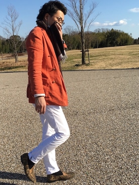 「BOGLIOLI（ボリオリ）のアイテム（テーラードジャケット）」を使った、ニックDさん（メンズ・177cm）の冬コーディネート