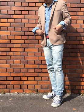 「BOLZONELLA（ボルゾネッラ）のアイテム」を使った、ニックDさん（メンズ・177cm）の春コーディネート