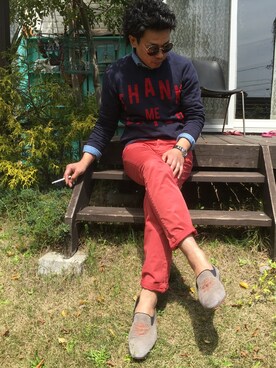 「BOLZONELLA（ボルゾネッラ）のアイテム」を使った、ニックDさん（メンズ・177cm）の春コーディネート