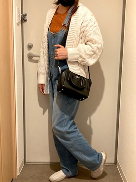 「La-gemme（ラジェム）のアイテム（サロペット/オーバーオール）」を使った、rihoさん（レディース・158cm）の秋コーディネート