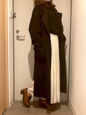 「SpRay PREMIUM（スプレイプレミアム）のアイテム（ステンカラーコート）」を使った、rihoさん（レディース・158cm）の秋コーディネート