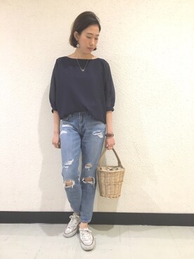 「CONVERSE（コンバース）のconverse（コンバース） ALL STAR OX（オールスターOX）（スニーカー）」を使った、TANさん（レディース・157cm）の春コーディネート