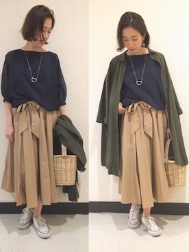 「アンディコール」｜「アイテム（シャツワンピース）」を使った、TANさん（レディース・157cm）の春コーディネート