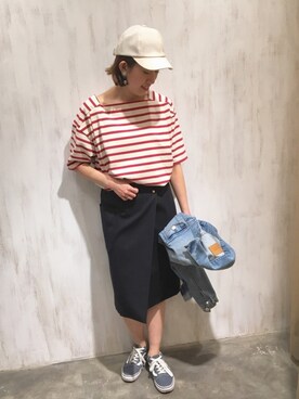 「Moname（モナーム）のアイテム（ジャケット/アウター）」を使った、TANさん（レディース・157cm）の春コーディネート