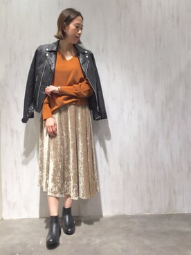 「Moname（モナーム）のアイテム（ジャケット/アウター）」を使った、TANさん（レディース・157cm）の秋コーディネート