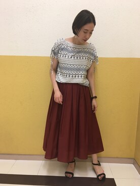 「プリント柄」｜TANさん（レディース・157cm）の夏コーディネート