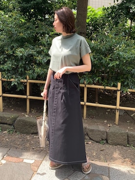 「Aラインスカート」｜「アイテム（その他）」を使った、TANさん（レディース・157cm）の春コーディネート