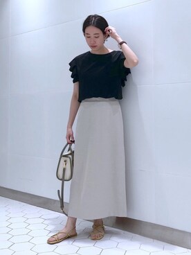 「袖フリル」｜「アイテム（その他）」を使った、TANさん（レディース・157cm）の夏コーディネート