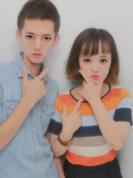 「カップル」｜「アイテム（デニムジャケット）」を使った、やっかさん（レディース・149cm）の秋コーディネート