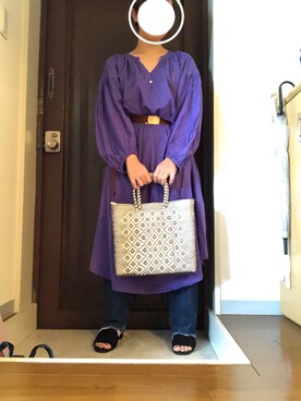 「flower（フラワー）のアイテム（バッグ、ゴールド系）」を使った、テラさん（レディース・152cm）の夏コーディネート