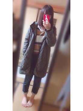 「キルティングコート」｜みさん（レディース・158cm）の冬コーディネート