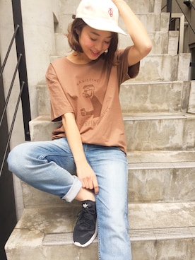 「YANUK（ヤヌーク）のアイテム（パンツ）」を使った、CANALJEAN  tomoeさん（レディース・155cm）の春コーディネート