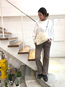 「RED CHOP WORKS（レッドチョップワークス）のアイテム（パンツ）」を使った、CANALJEAN  tomoeさん（レディース・155cm）の春コーディネート