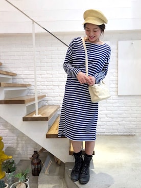 「RED CHOP WORKS（レッドチョップワークス）のアイテム（ワンピース/ドレス）」を使った、CANALJEAN  tomoeさん（レディース・155cm）の春コーディネート
