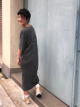 「RED CHOP WORKS（レッドチョップワークス）のアイテム（ワンピース/ドレス）」を使った、CANALJEAN  tomoeさん（レディース・155cm）の春コーディネート