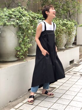 「RED CHOP WORKS（レッドチョップワークス）のアイテム（ワンピース/ドレス）」を使った、CANALJEAN  tomoeさん（レディース・155cm）の夏コーディネート