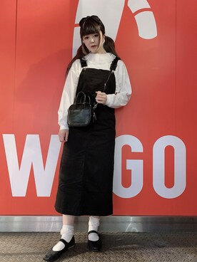 「アイテム（付け襟）」を使った、胡桃さん（レディース・164cm）の秋コーディネート