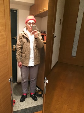 「ヒラキ（ヒラキ）のアイテム（その他シューズ）」を使った、おかもとさん（メンズ・163cm）の冬コーディネート