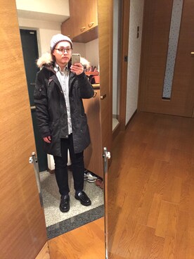 「ヒラキ（ヒラキ）のアイテム（その他シューズ）」を使った、おかもとさん（メンズ・163cm）の冬コーディネート