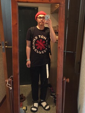 「ニット帽コーデ」｜「アイテム（その他）」を使った、おかもとさん（メンズ・163cm）の春コーディネート