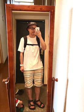 「DAISO（DAISO）のアイテム（アナログ腕時計）」を使った、おかもとさん（メンズ・163cm）の夏コーディネート