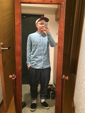 「HABITUAL（ハビチュアル）のアイテム」を使った、おかもとさん（メンズ・163cm）の春コーディネート