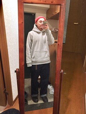 「FOREVER 21（フォーエバー トゥエンティーワン）のアイテム（帽子）」を使った、おかもとさん（メンズ・163cm）の冬コーディネート