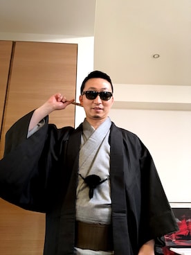 「アイテム（浴衣、ブラウン系）」を使った、rioさん（メンズ・170cm）の春コーディネート