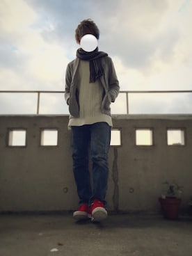 「Right-on（ライトオン）のアイテム（テーラードジャケット）」を使った、TAKAさん（メンズ・177cm）の冬コーディネート