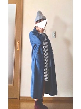 「Right-on（ライトオン）のアイテム（チェスターコート）」を使った、mameさん（レディース・146cm）の秋コーディネート