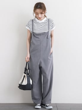 「SUGAR BISKET（シュガービスケット）のアイテム（サロペット/オーバーオール）」を使った、SUGAR BISKETさん（レディース・163cm）の春コーディネート