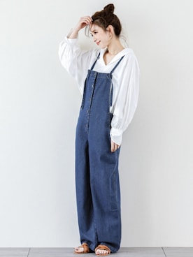 「SUGAR BISKET（シュガービスケット）のアイテム（サロペット/オーバーオール）」を使った、SUGAR BISKETさん（レディース・163cm）の春コーディネート