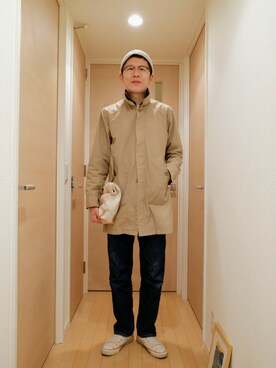 「アイテム（クラッチバッグ、ホワイト系）」を使った、Ryuusuke Kubouさん（メンズ・175cm）の春コーディネート