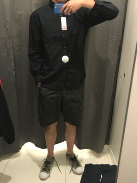 「UNIQUE（ユニーク）のアイテム」を使った、冬野糠さん（メンズ・183cm）の春コーディネート