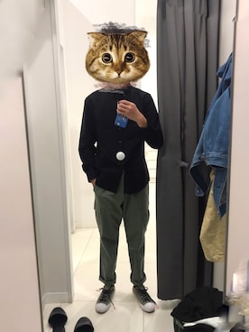 「UNIQUE（ユニーク）のアイテム」を使った、冬野糠さん（メンズ・183cm）の春コーディネート