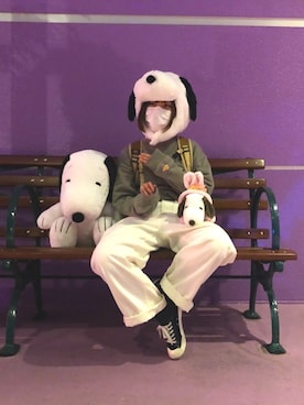 「ユニバ」｜「アイテム（その他）」を使った、あやぞう。さん（レディース・157cm）の春コーディネート