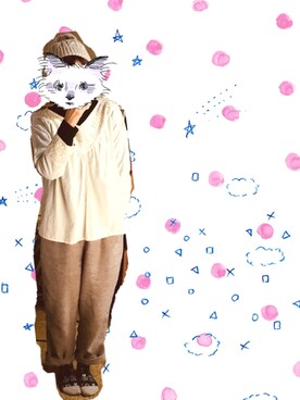 「ナチュラルスタイル」｜「アイテム（ニットキャップ/ビーニー）」を使った、なちゅらるポー博士さん（レディース・150cm）の冬コーディネート